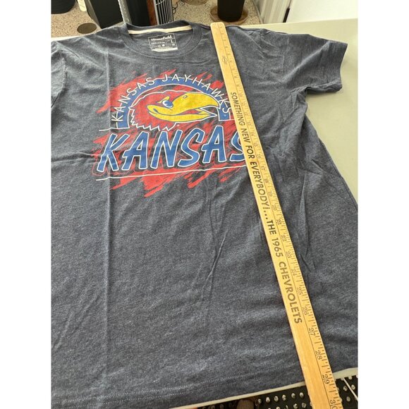 Homefield Kansas Jayhawks Short Sleeve T Shirt Men L Gray Cotton Polyester Basic - Picture 5 of 7